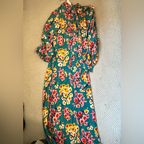 Paul & Joe Turquoise Floral Maxi with neck tie - Picture 8 of 13